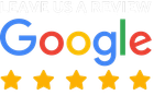 A google logo with five stars and the words `` leave us a review ''.