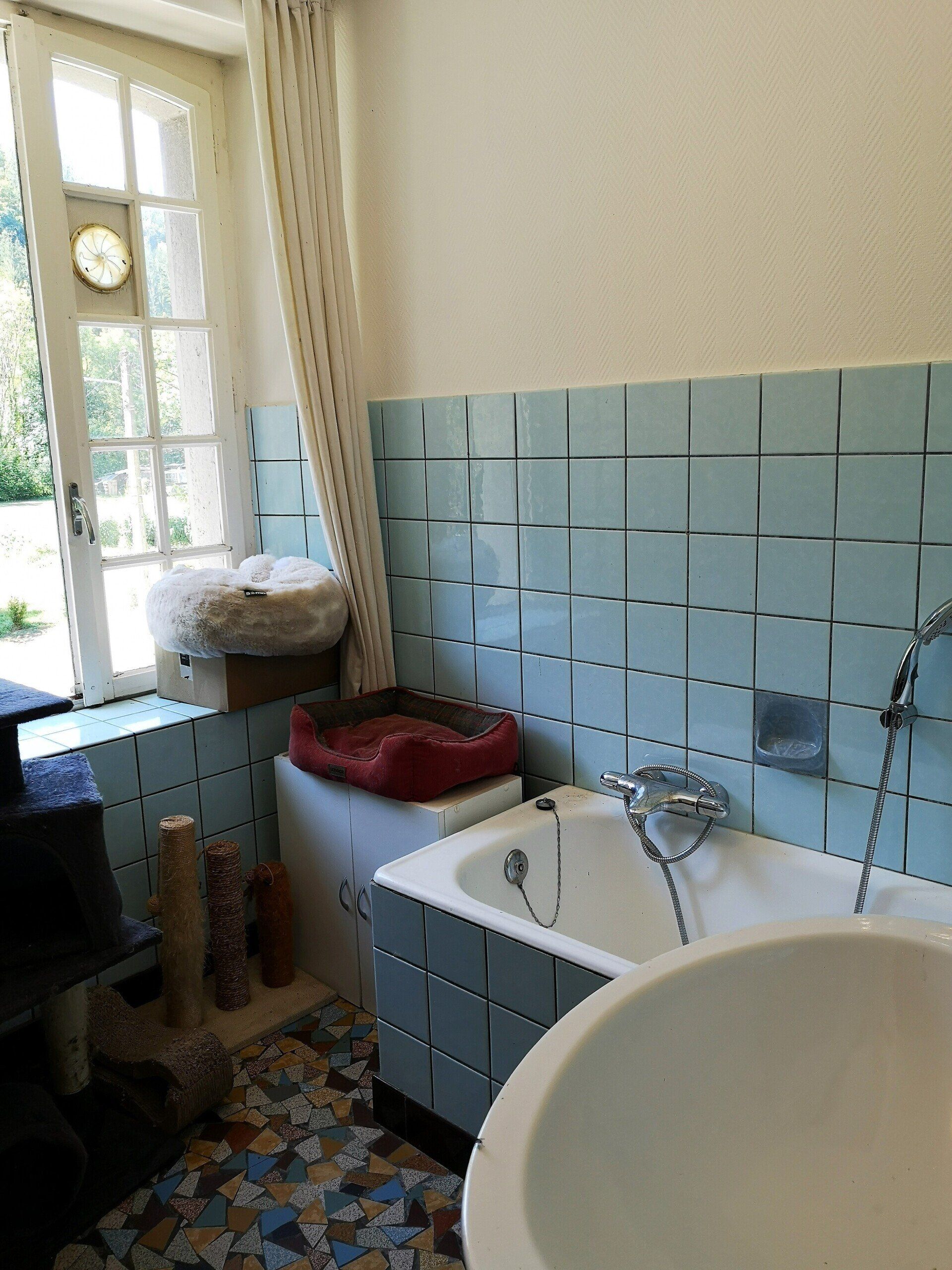 Salle de bain avec baignoire