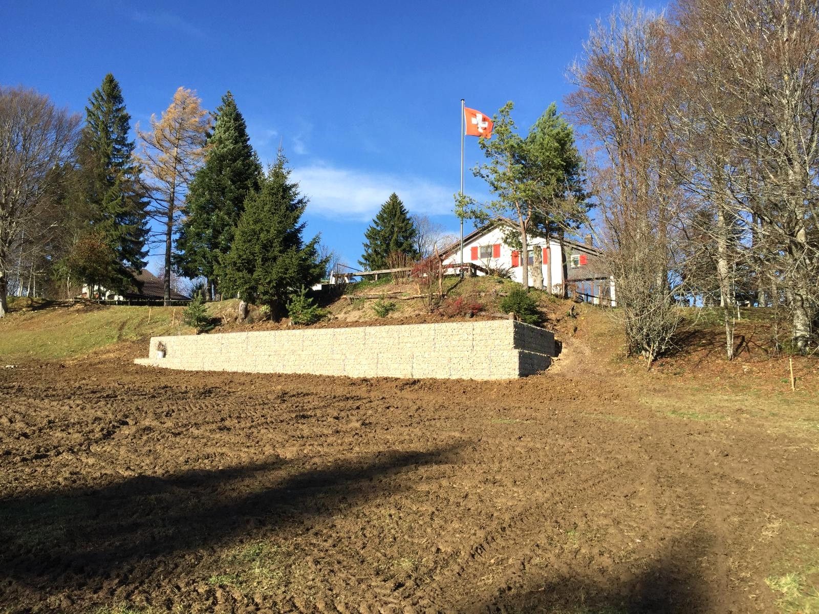 Mur de soutènement de la fosse septique