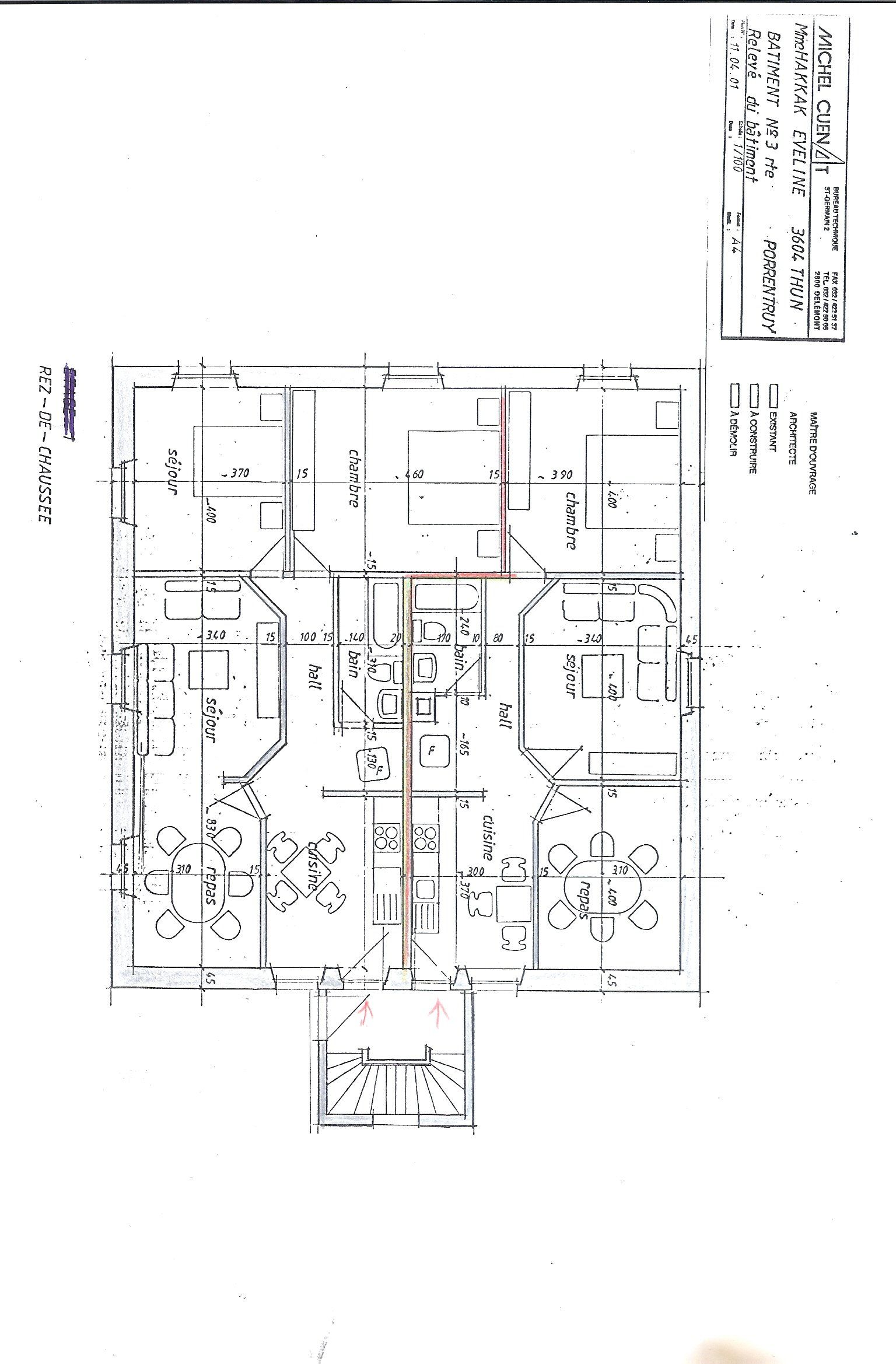 Plan : appartement à gauche