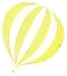 Yellow and white striped hot air balloon.