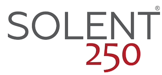 The logo for solent 250 is black and red on a white background.