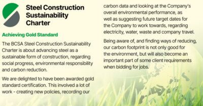 The steel construction sustainability charter is about advancing steel as a sustainable form of construction