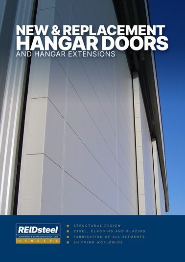 A brochure for new and replacement hangar doors and hangar extensions