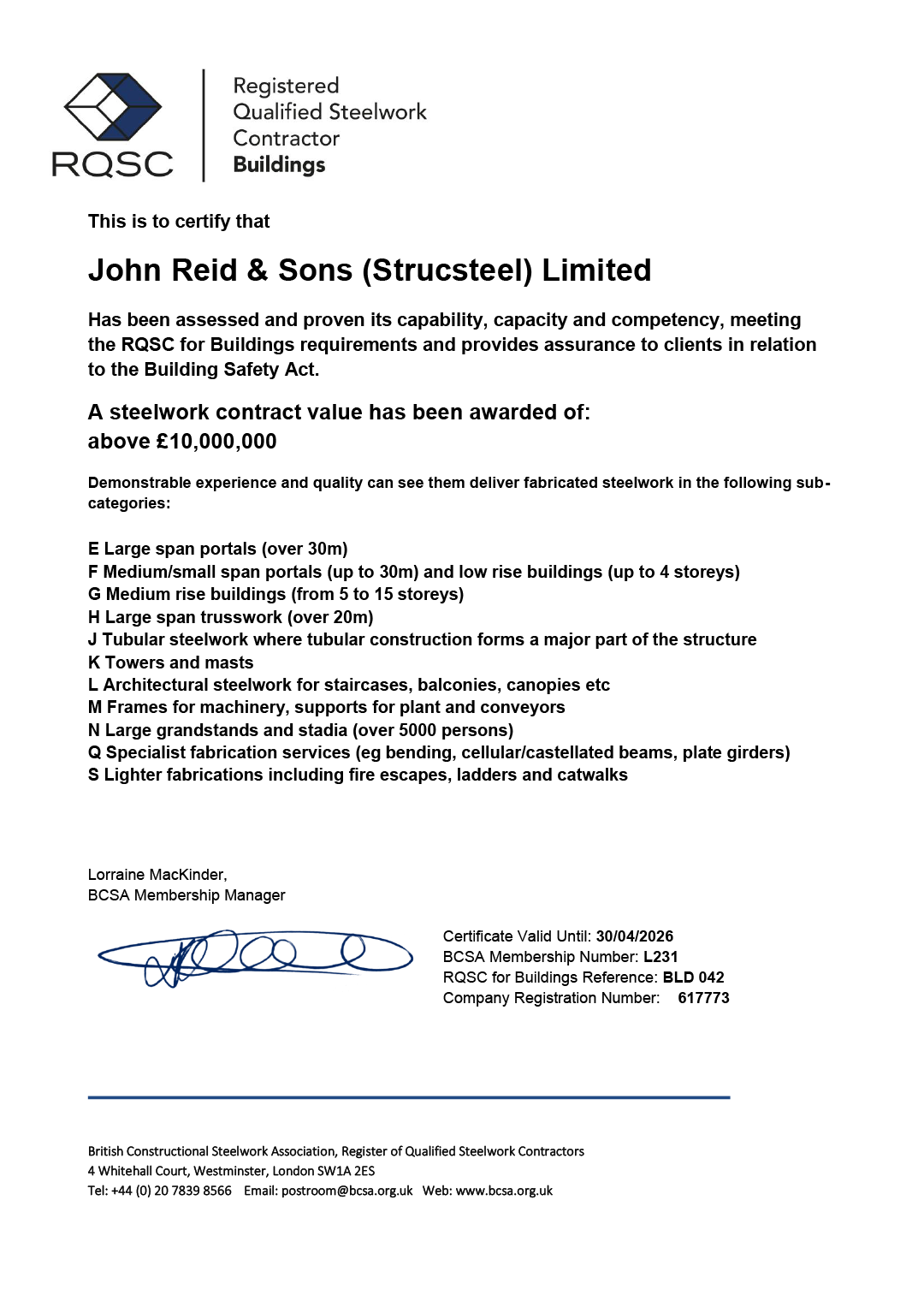 It is a certificate that says rosc on it.