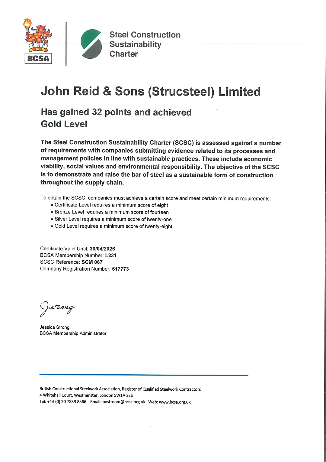 A letter from john reid & sons is on a white background.