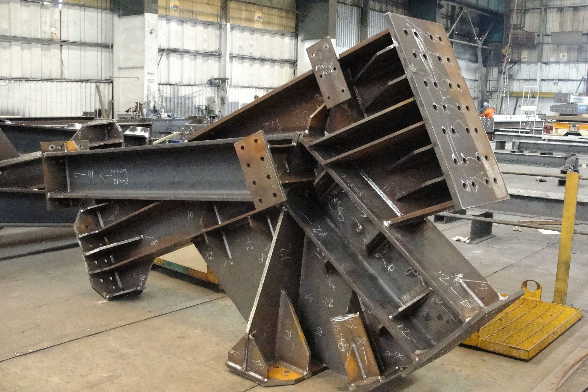 A bunch of metal pieces are stacked on top of each other