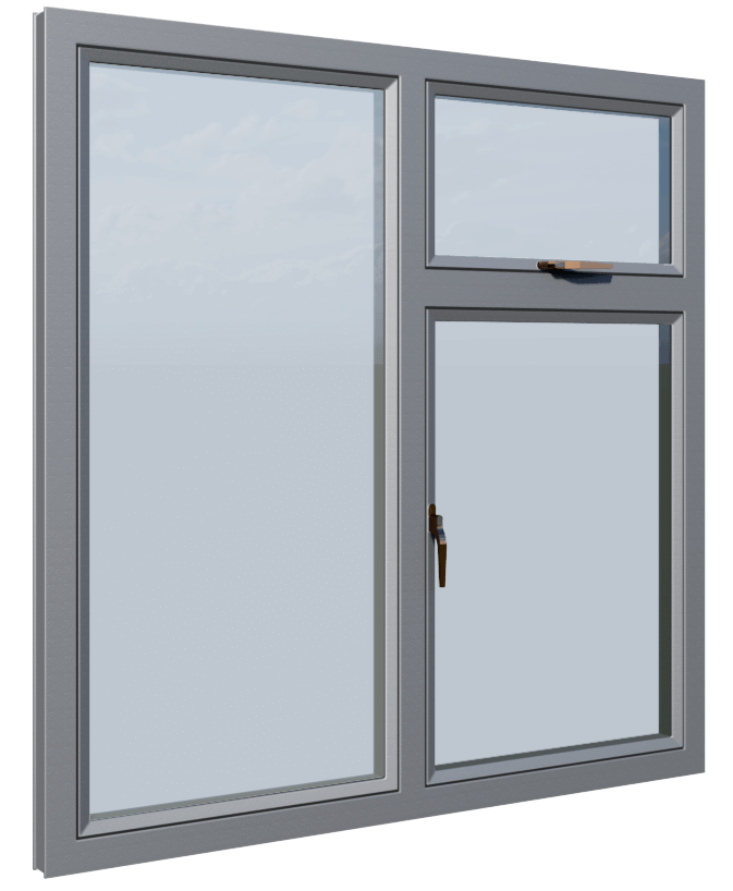 A picture of a window with a gray frame