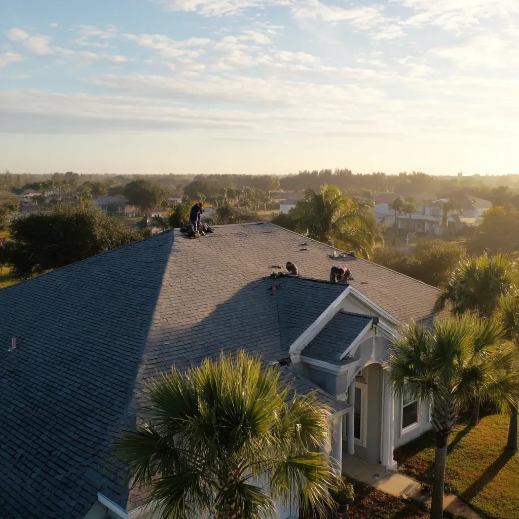 Storm-damaged roof replacement and installation Lehigh Acres FL with full insurance support, adjuster coordination, and claim guidance.