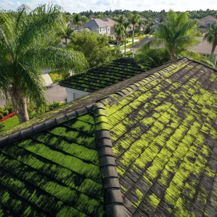 Lehigh Acres commercial roofers resurfacing low-slope EPDM and TPO roofs with white reflective coatings for energy-efficient roofing.
