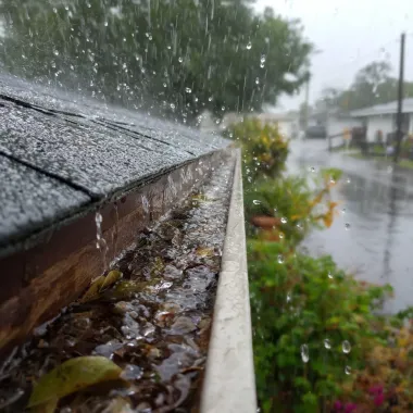 Efficient gutter repair and roof drainage pros, downspout installers Lehigh Acres FL, and seamless gutter contractors handling debris buildup.