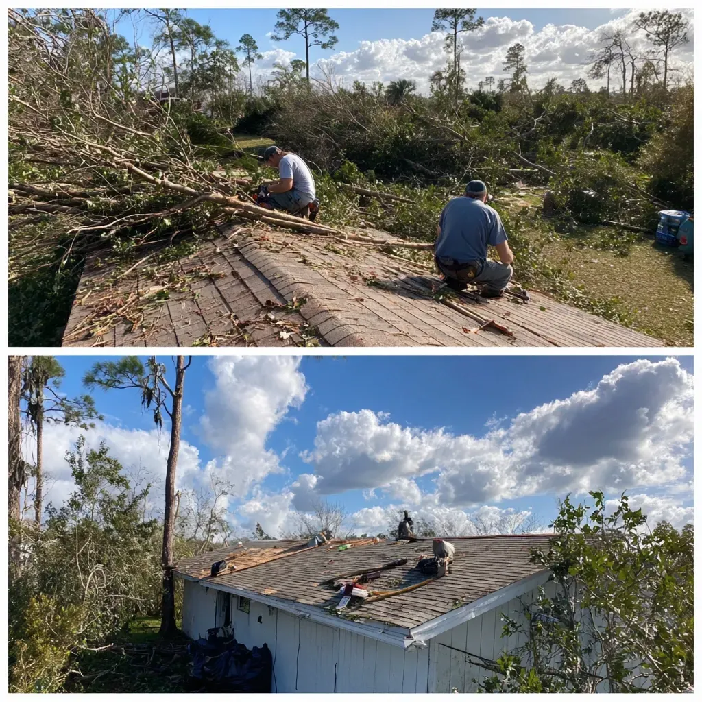 Fascia wrap installation and soffit vent repair included in gutter and roofline maintenance services in Lehigh Acres FL.