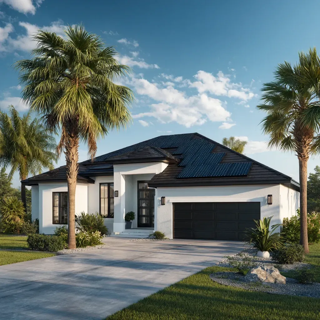 Solar roofing Lehigh Acres FL contractors use Class A fire-rated solar shingles compliant with Florida building codes.