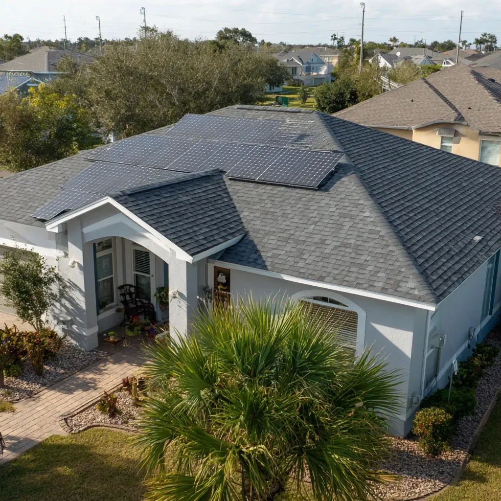 Full-service solar roofing Lehigh Acres FL firms handle solar shingle installation, wiring, permitting, and inspection.