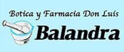 The logo for botica y farmacia don luis balandra