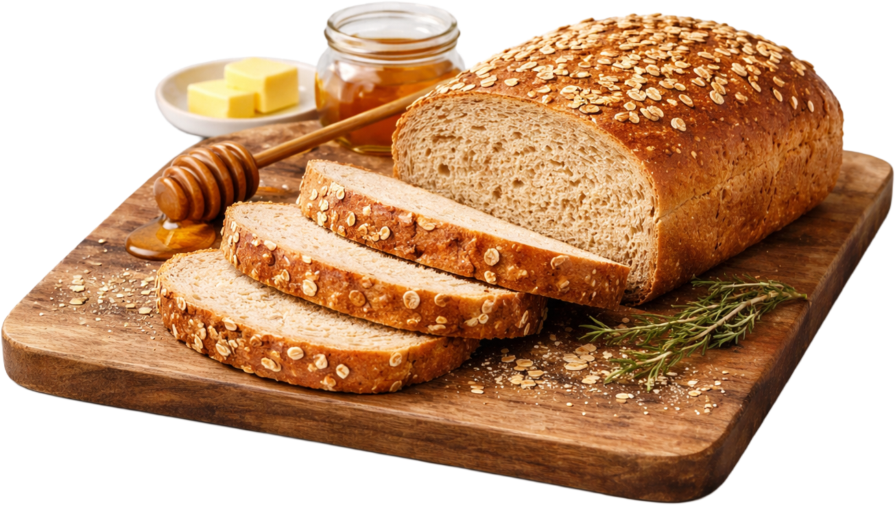 Loaf of artisanal honey wheat bread