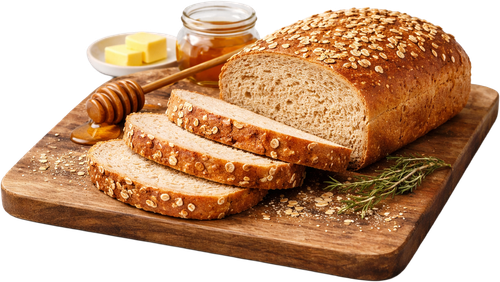 Loaf of artisanal honey wheat bread 