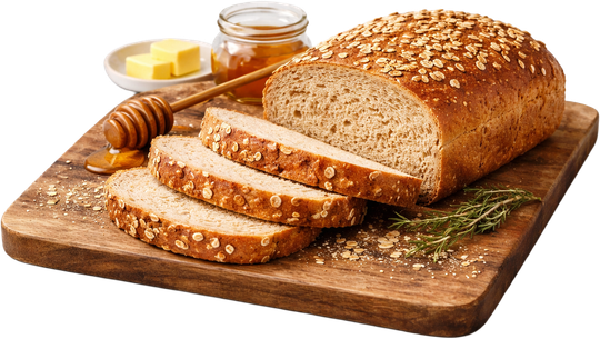 Loaf of artisanal honey wheat bread 