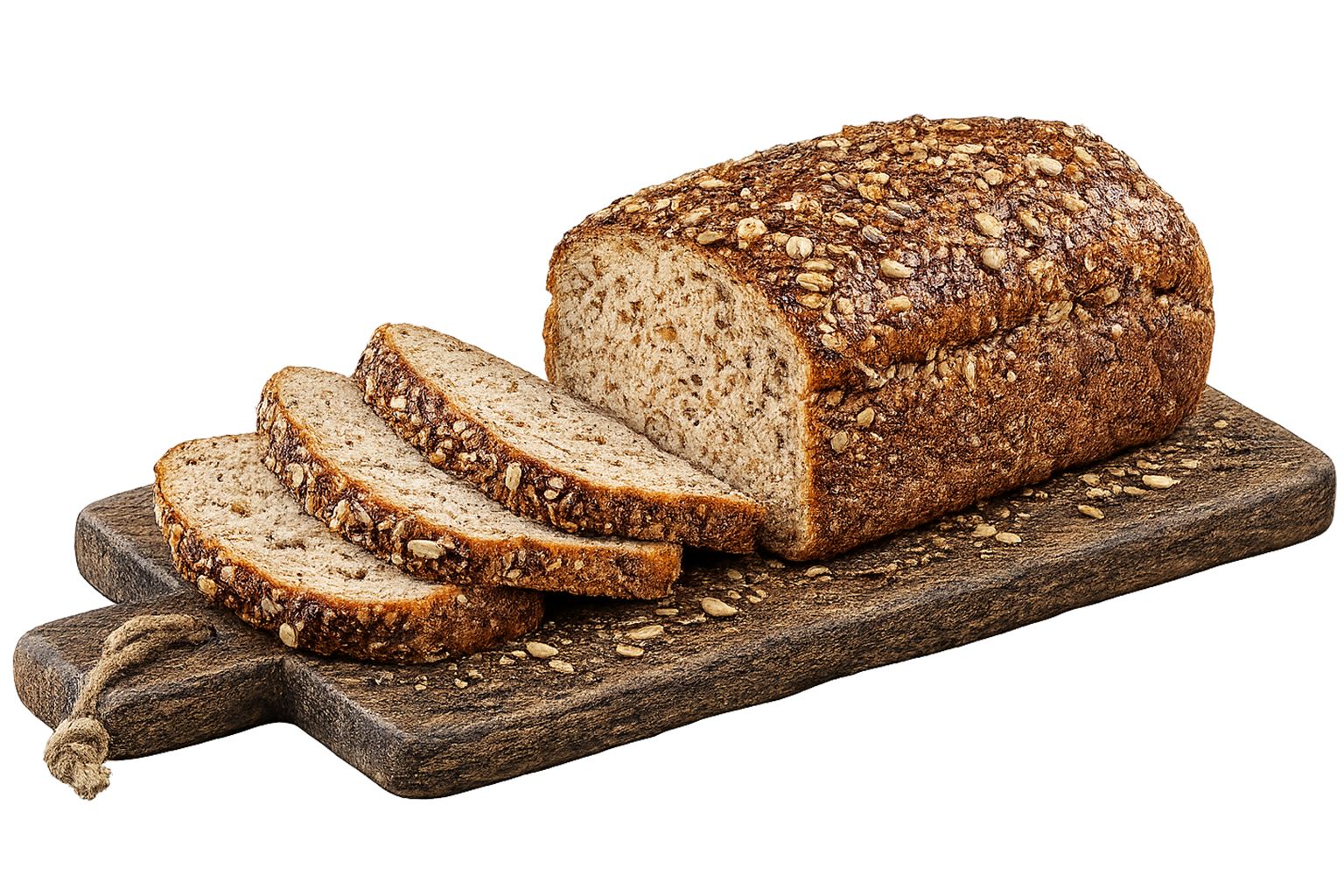 Our bread is baked fresh every morning! Loaf of artisanal multigrain