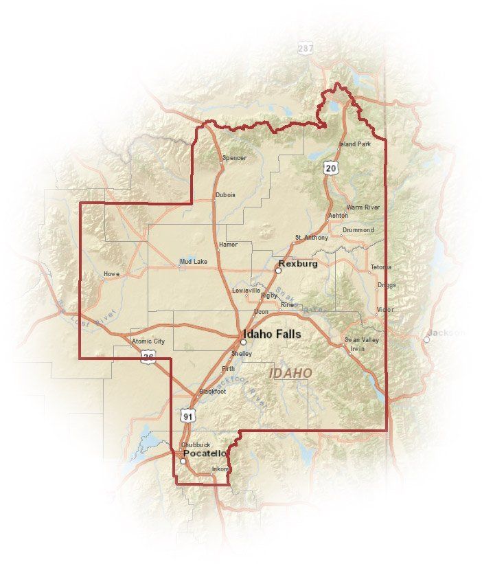 Service Area Map - Rexburg, ID - Alpine Propane Sales