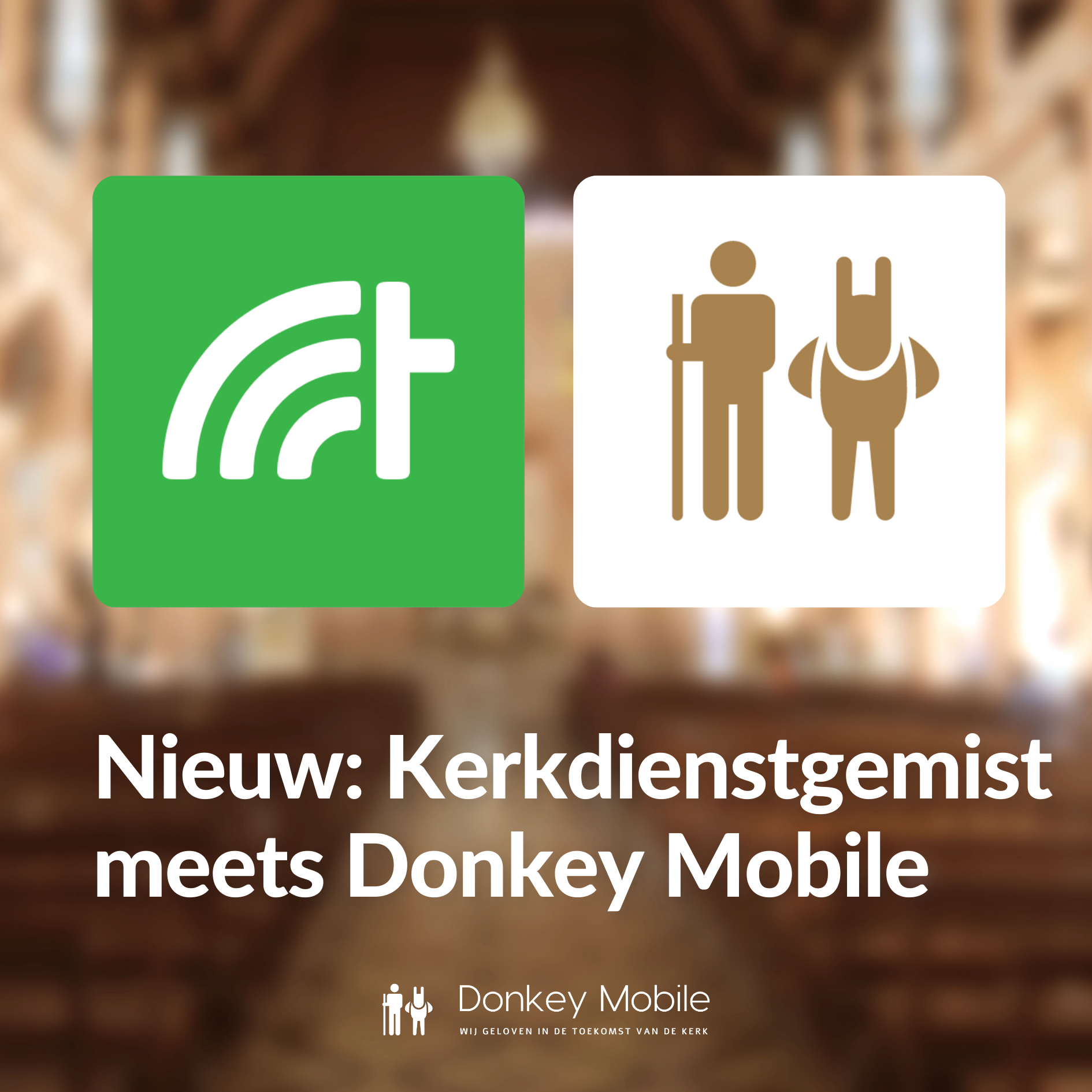 kerkdienstgemist.nl en logo donkey mobile