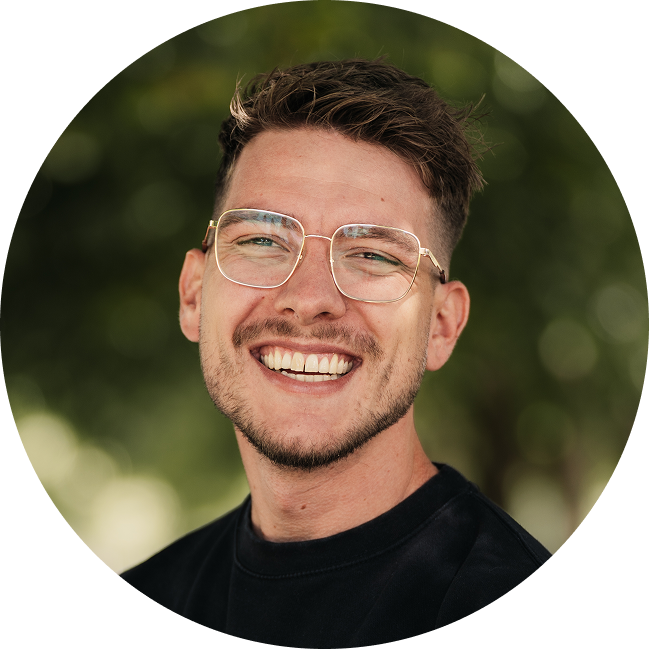 Een blauw pictogram van een vel papier in een cirkel.