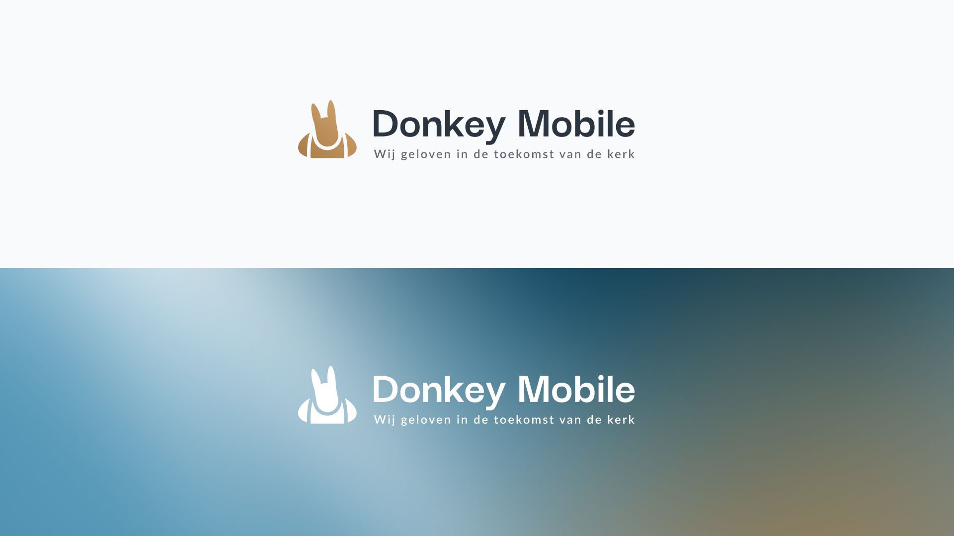 De logo's van Donkey Mobile en Kerkdienstgemist