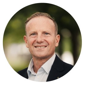 Een blauw pictogram van een vel papier in een cirkel.