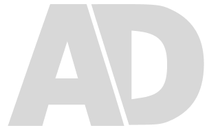 Een sjabloon van de letters a en d op een witte achtergrond.