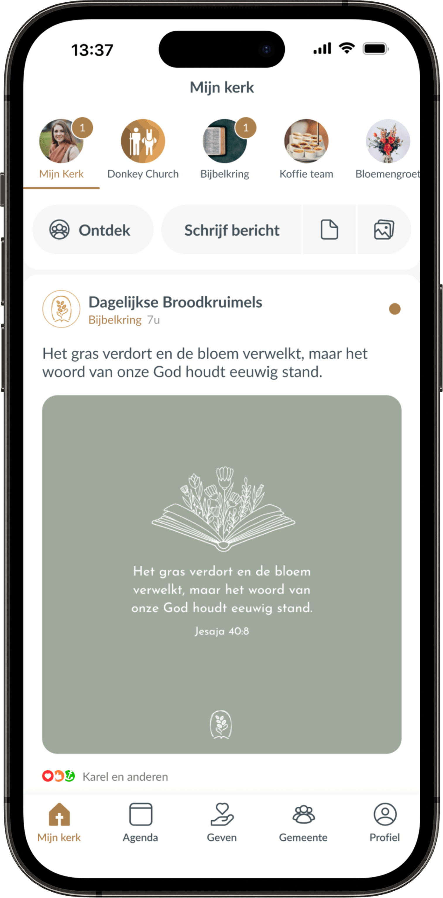 Voorbeeld van post in Dagelijkse Broodkruimels