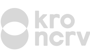 Een zwart-wit logo voor kro ncrv