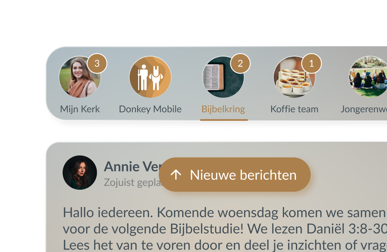 Een screenshot van een website met een knop met de tekst nieuwe berichten