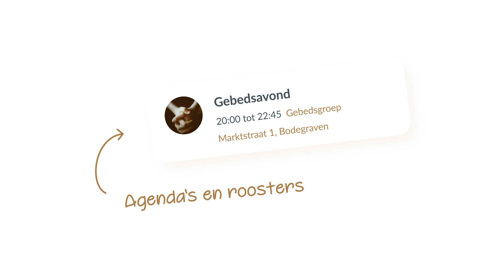 Voorbeeld van agenda item in de app