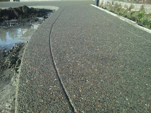 Exposed aggregate walkway installation in Olympia, WA