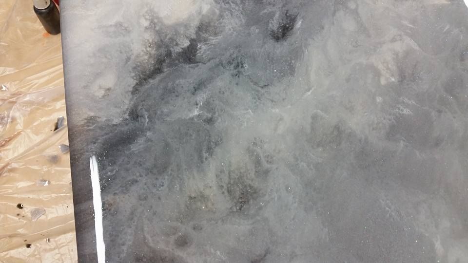 Artisan concrete finish with clouded stone-inspired texture
