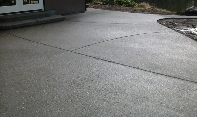 Aggregate concrete patio completed in Tumwater, WA
