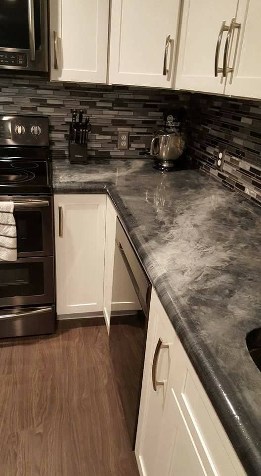 Marble style concrete counters built for a Yelm, WA residence