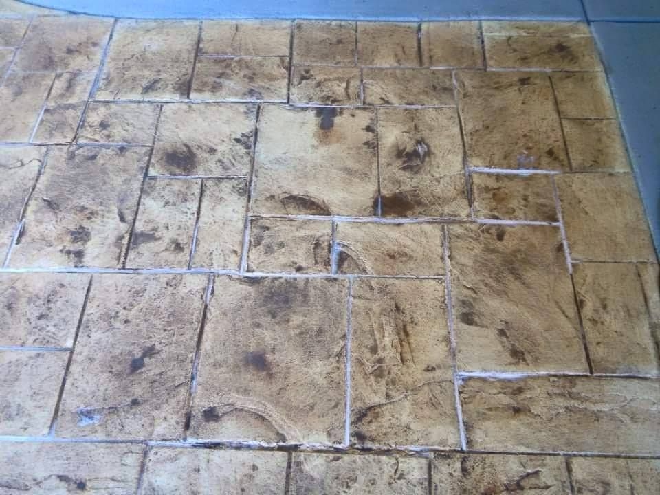 Decorative concrete surface featuring natural stone texture detail