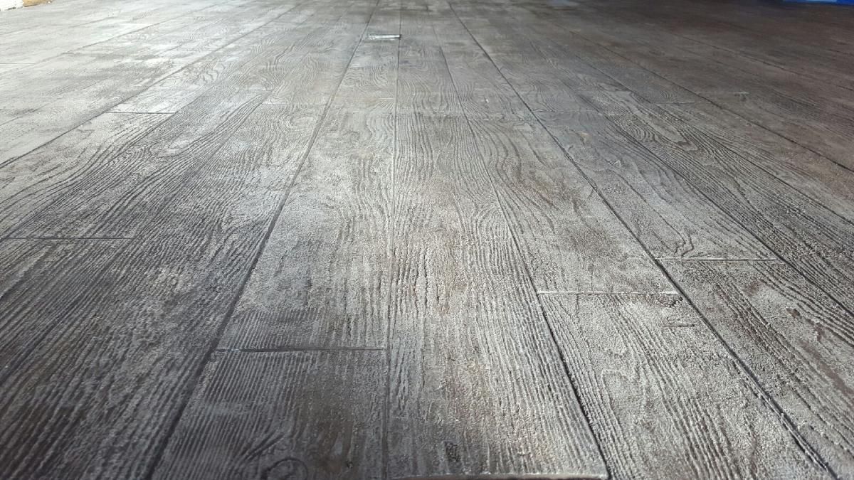 Durable interior concrete flooring with natural timber appearance