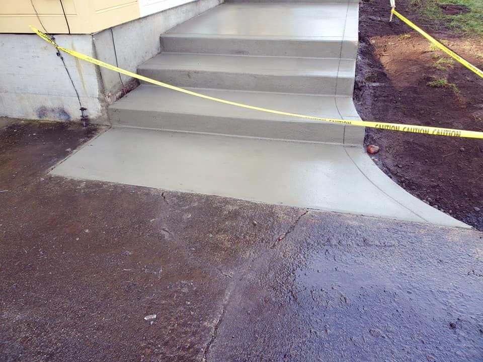 Concrete stair replacement with smooth finish
