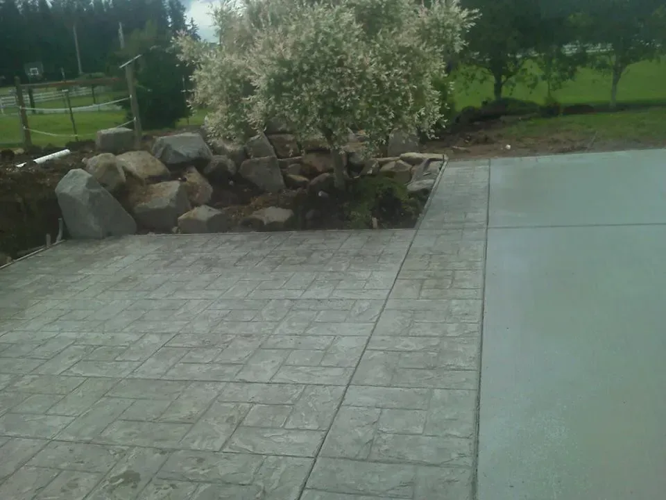 Decorative concrete patio installation in Olympia, WA