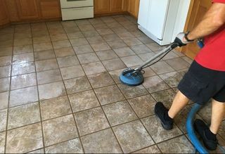 Cleaning tile floor — Upholstery Cleaning in Cañon City, CO - Canon Steam Way