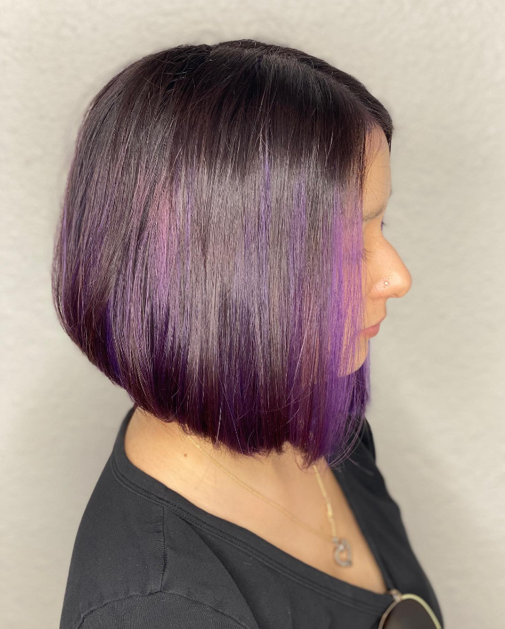 Women's Cut with Purple Hair - Mesa, AZ - Divine Hair Design