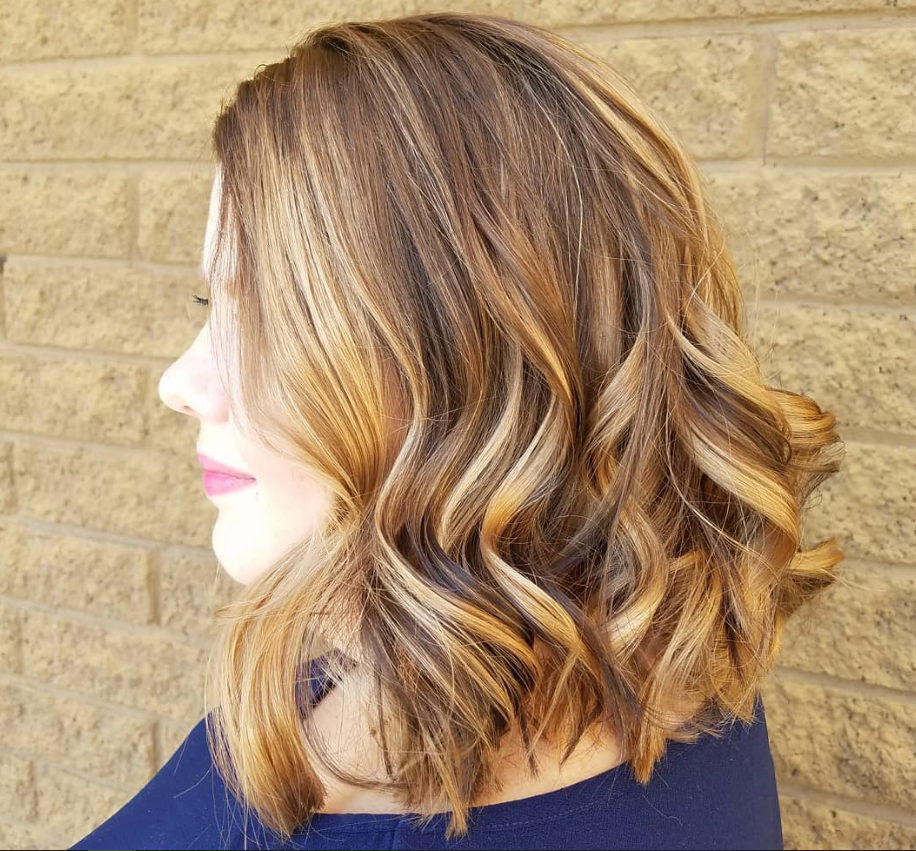 Curly  Blonde Sideview Haircut Left - Mesa, AZ - Divine Hair Design