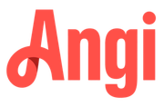 The word angi is written in red on a white background