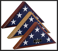 Folded American Flags in case