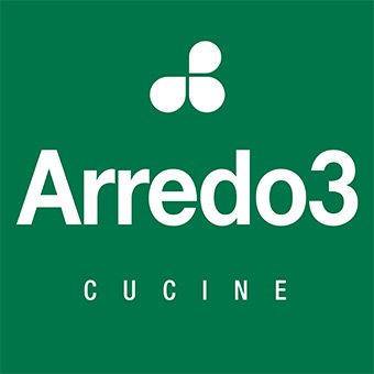 Il logo di arredo3 cucine è verde e bianco