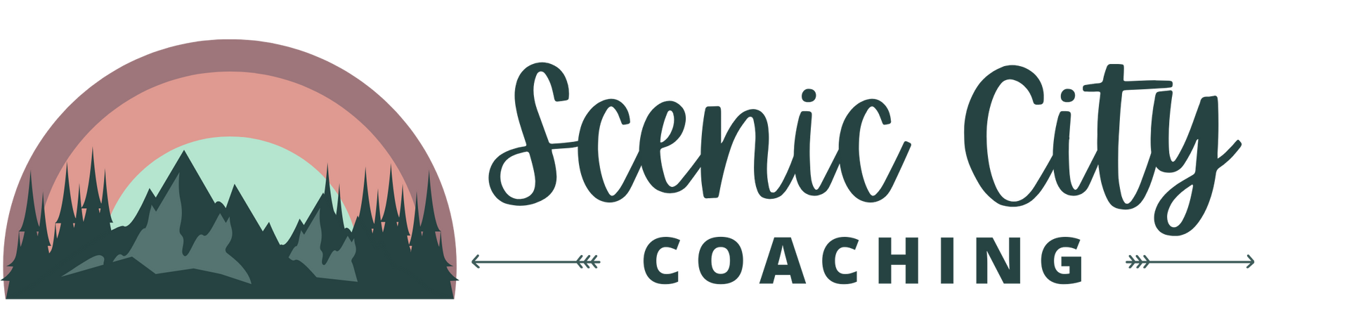 A logo for scenic city coaching is shown on a white background