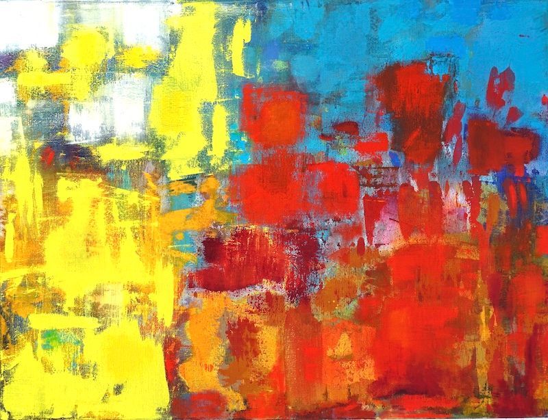 Bildnummer 2853, OHNE TITEL, 90 x 120 cm, Öl, Acryl auf Leinen, Gudrun Hotte-Reif 2022, Privatsammlung