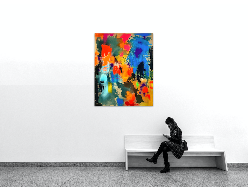 Bildnummer 3555, Hongkong, Acryl auf Leinen, Maße 130 x 160 cm, Gudrun Hotte Reif 2022